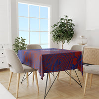 Saipan Northern Mariana Islands Tablecloth Polynesian Tribal Tattoo Art With Hibiscus Flowers And Seal