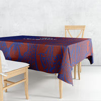 Saipan Northern Mariana Islands Tablecloth Polynesian Tribal Tattoo Art With Hibiscus Flowers And Seal