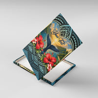 Personalized Masefau American Samoa Whale Canvas Wall Art Polynesian Tribal Pattern Tropical Hibiscus