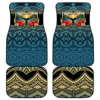 Personalized Masefau American Samoa Whale Car Mats Polynesian Tribal Pattern Tropical Hibiscus