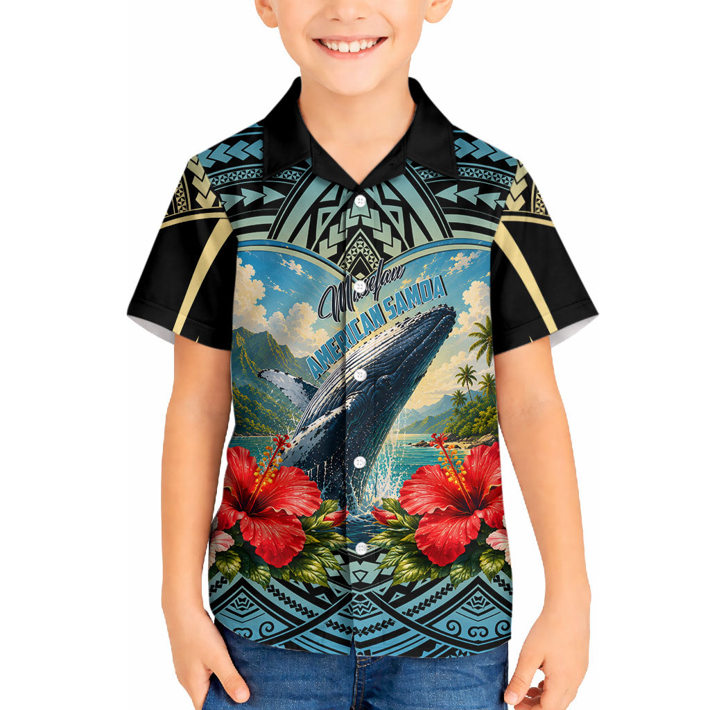 Personalized Masefau American Samoa Whale Hawaiian Shirt Polynesian Tribal Pattern Tropical Hibiscus