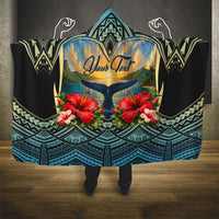 Personalized Masefau American Samoa Whale Hooded Blanket Polynesian Tribal Pattern Tropical Hibiscus