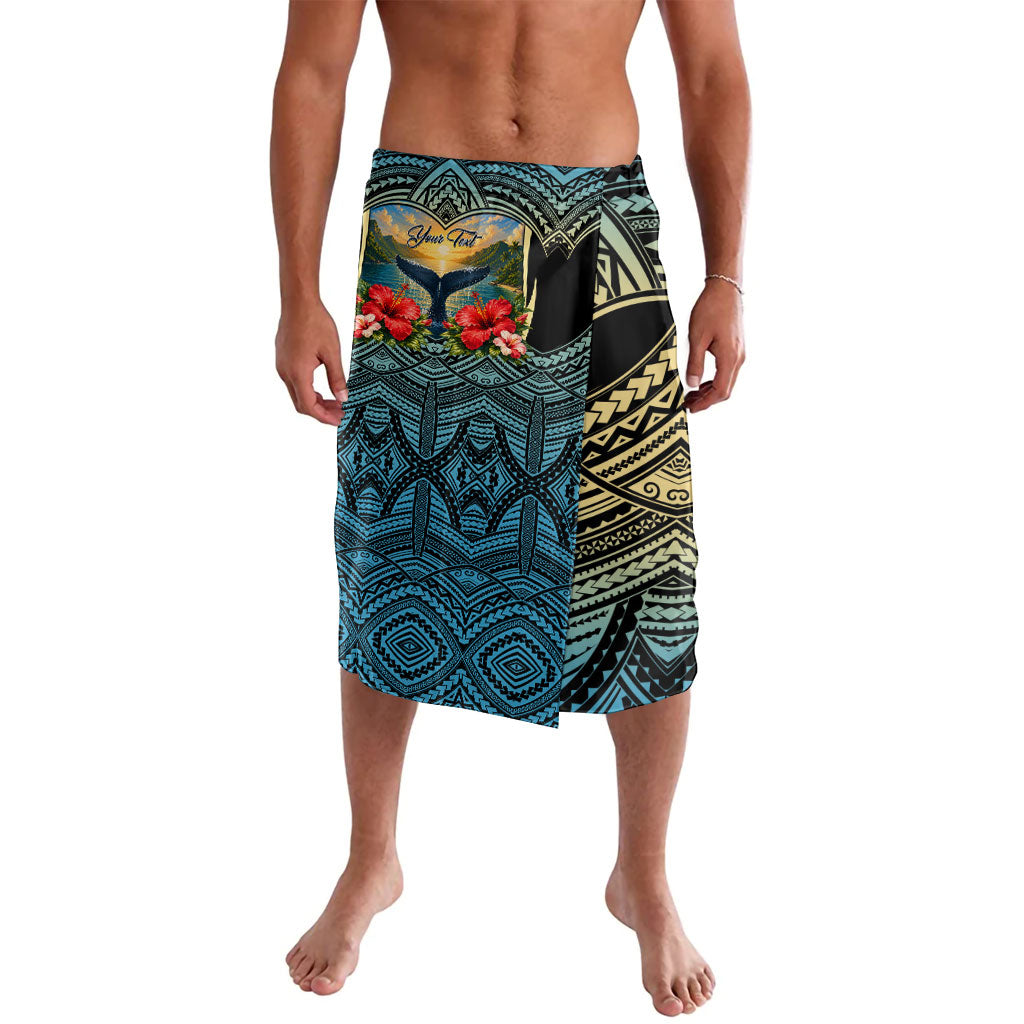 Personalized Masefau American Samoa Whale Lavalava Polynesian Tribal Pattern Tropical Hibiscus