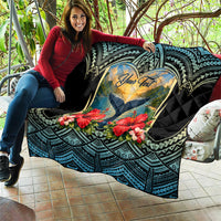 Personalized Masefau American Samoa Whale Quilt Polynesian Tribal Pattern Tropical Hibiscus