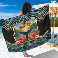 Personalized Masefau American Samoa Whale Sarong Polynesian Tribal Pattern Tropical Hibiscus
