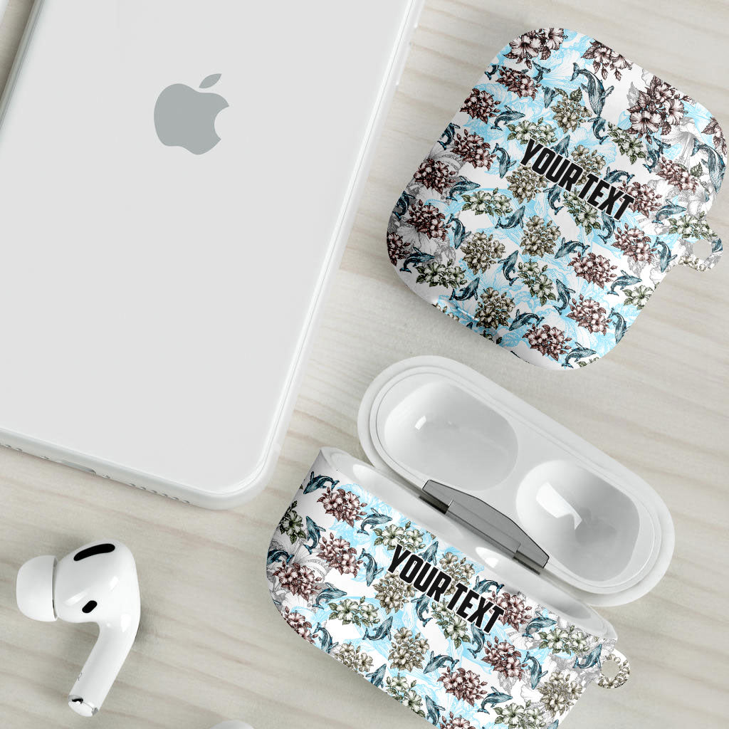 Personalized Masefau American Samoa AirPods Case Vintage Whale Hibiscus Ocean Waves