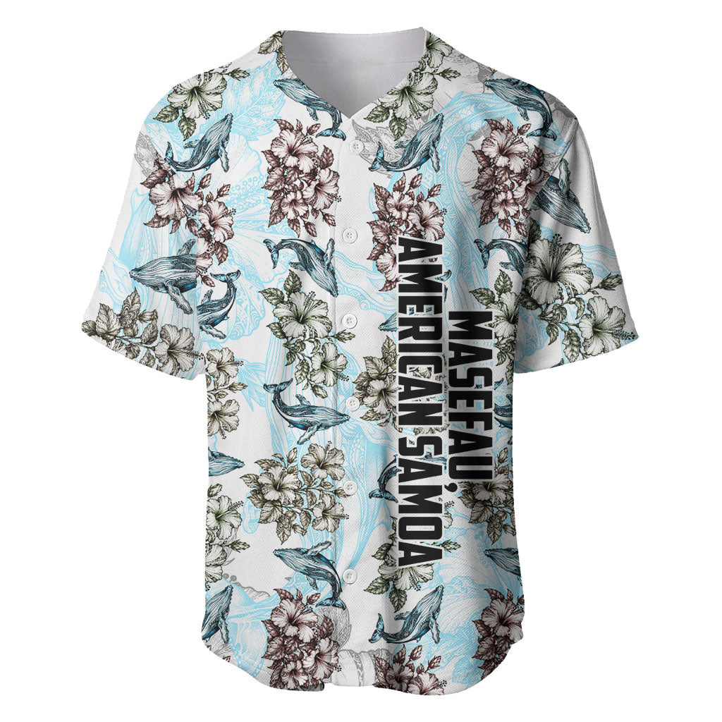 Personalized Masefau American Samoa Baseball Jersey Vintage Whale Hibiscus Ocean Waves