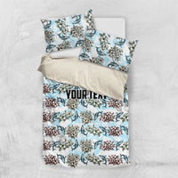 Personalized Masefau American Samoa Bedding Set Vintage Whale Hibiscus Ocean Waves