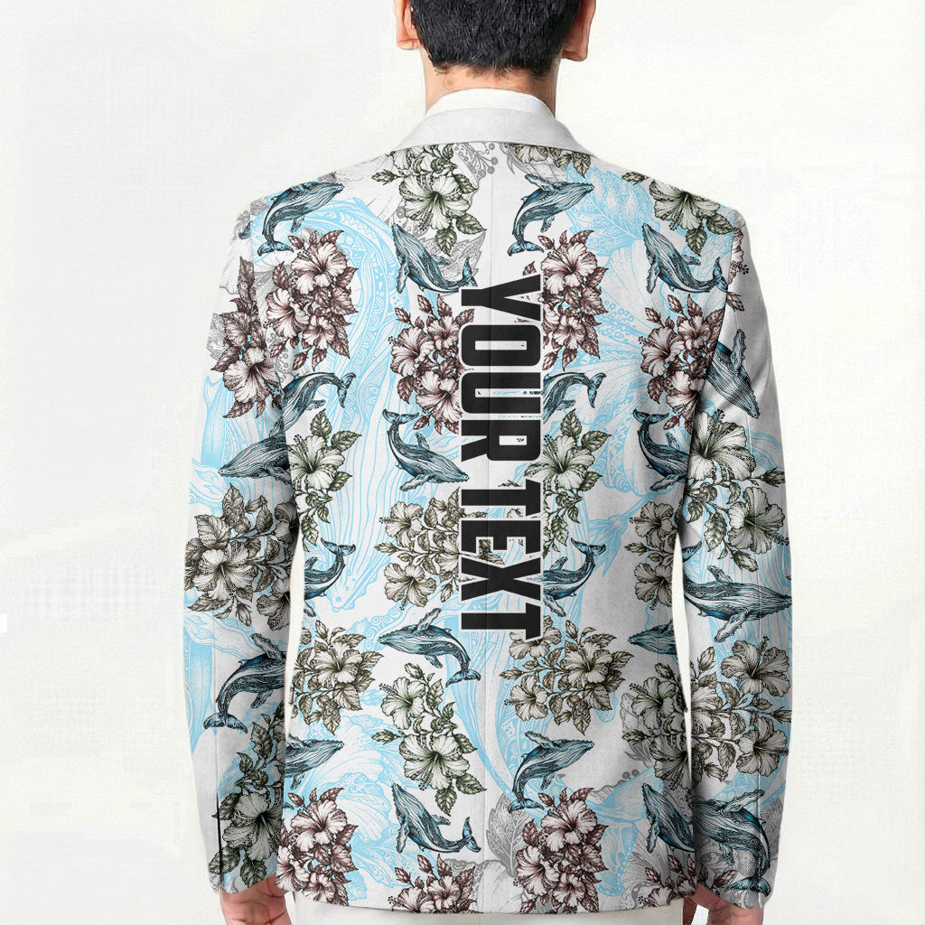 Personalized Masefau American Samoa Blazer Vintage Whale Hibiscus Ocean Waves
