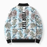 Personalized Masefau American Samoa Bomber Puffer Jacket Vintage Whale Hibiscus Ocean Waves