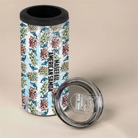 Personalized Masefau American Samoa 4 in 1 Can Cooler Tumbler Vintage Whale Hibiscus Ocean Waves