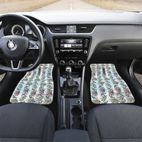 Personalized Masefau American Samoa Car Mats Vintage Whale Hibiscus Ocean Waves