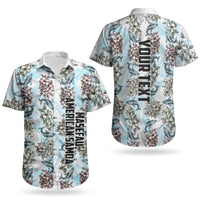 Personalized Masefau American Samoa Couples Matching Long Sleeve Bodycon Dress and Hawaiian Shirt Vintage Whale Hibiscus Ocean Waves