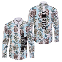 Personalized Masefau American Samoa Family Matching Off The Shoulder Long Sleeve Dress and Hawaiian Shirt Vintage Whale Hibiscus Ocean Waves