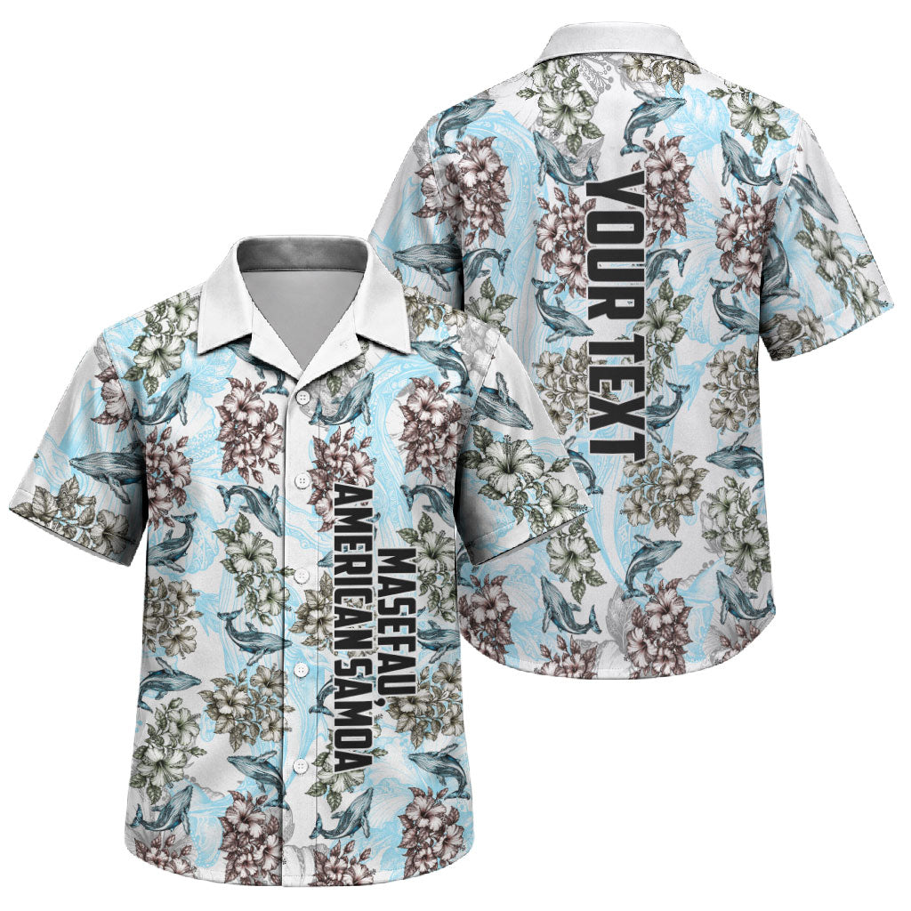 Personalized Masefau American Samoa Family Matching Off The Shoulder Long Sleeve Dress and Hawaiian Shirt Vintage Whale Hibiscus Ocean Waves
