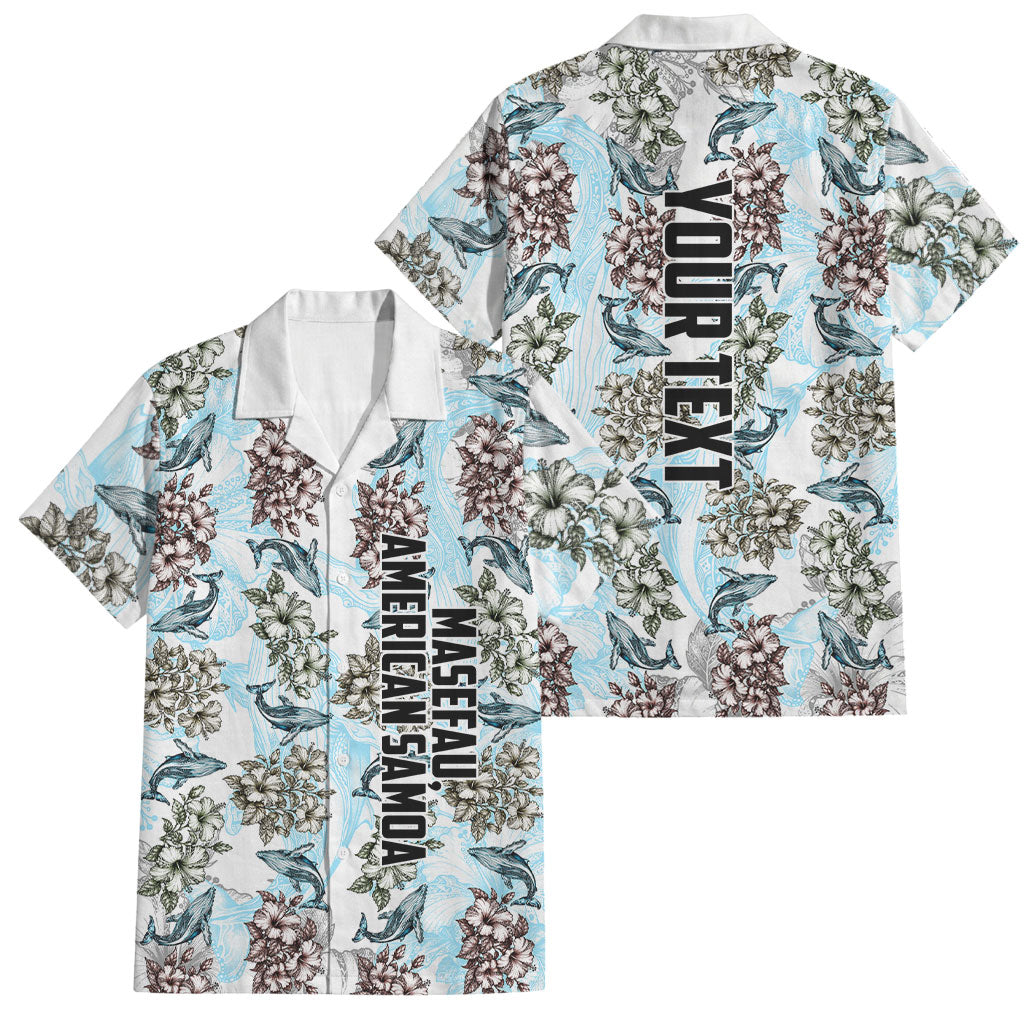 Personalized Masefau American Samoa Family Matching Off Shoulder Short Dress and Hawaiian Shirt Vintage Whale Hibiscus Ocean Waves