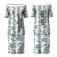 Personalized Masefau American Samoa Family Matching Puletasi and Hawaiian Shirt Vintage Whale Hibiscus Ocean Waves