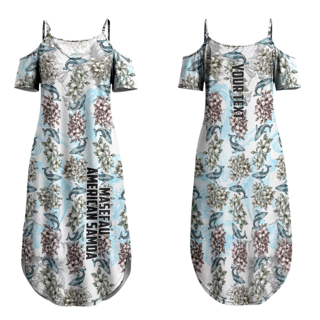 Personalized Masefau American Samoa Family Matching Summer Maxi Dress and Hawaiian Shirt Vintage Whale Hibiscus Ocean Waves