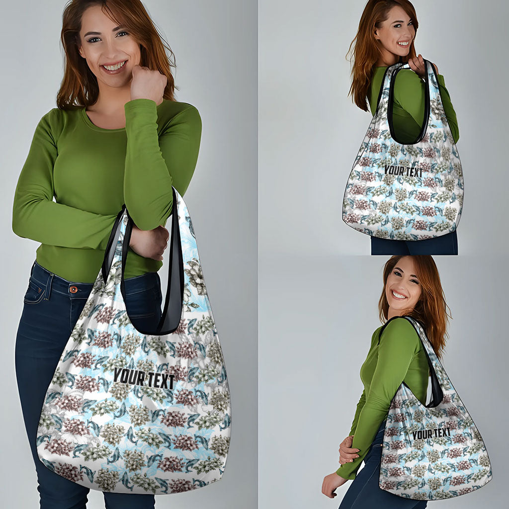 Personalized Masefau American Samoa Grocery Bag Vintage Whale Hibiscus Ocean Waves