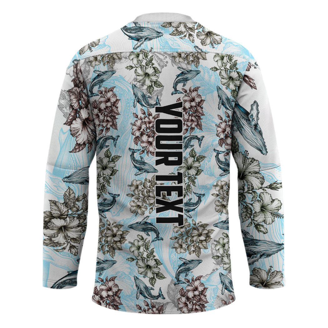 Personalized Masefau American Samoa Hockey Jersey Vintage Whale Hibiscus Ocean Waves