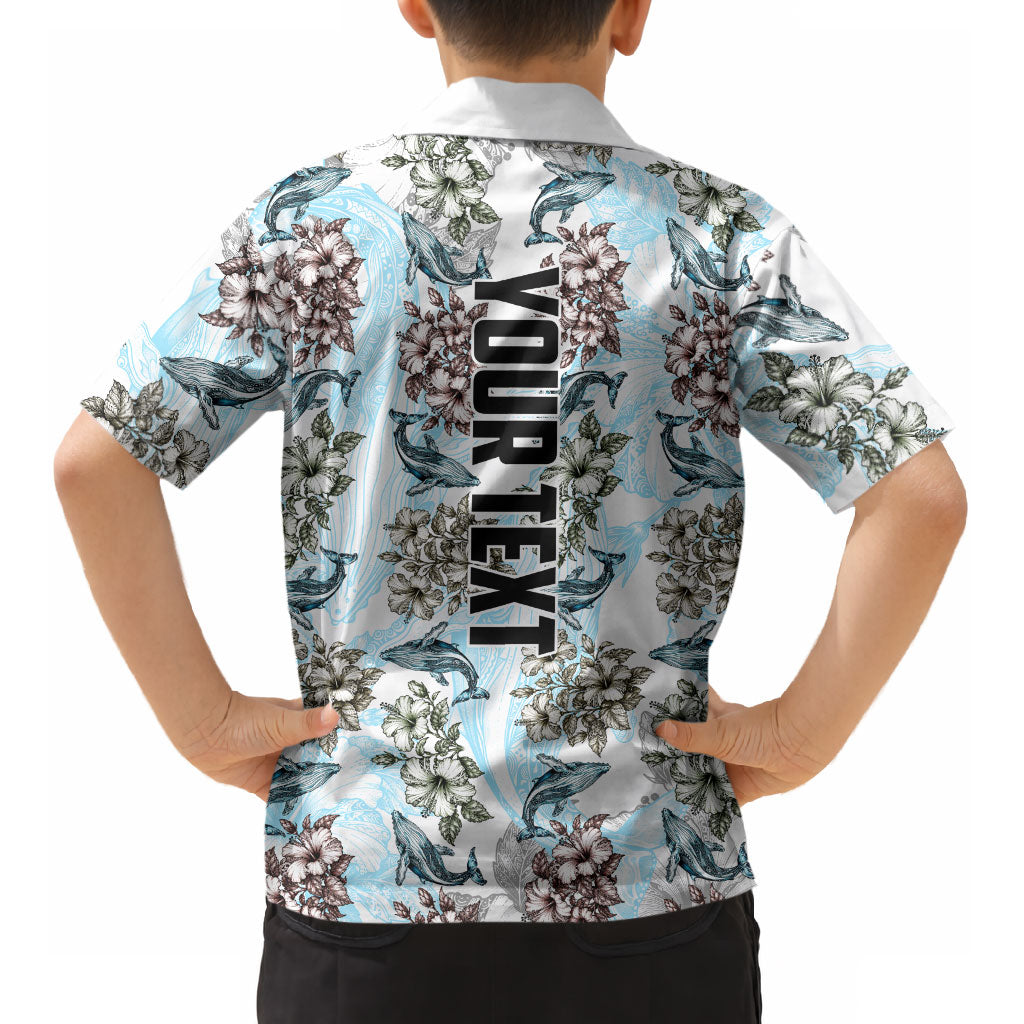 Personalized Masefau American Samoa Kid Hawaiian Shirt Vintage Whale Hibiscus Ocean Waves