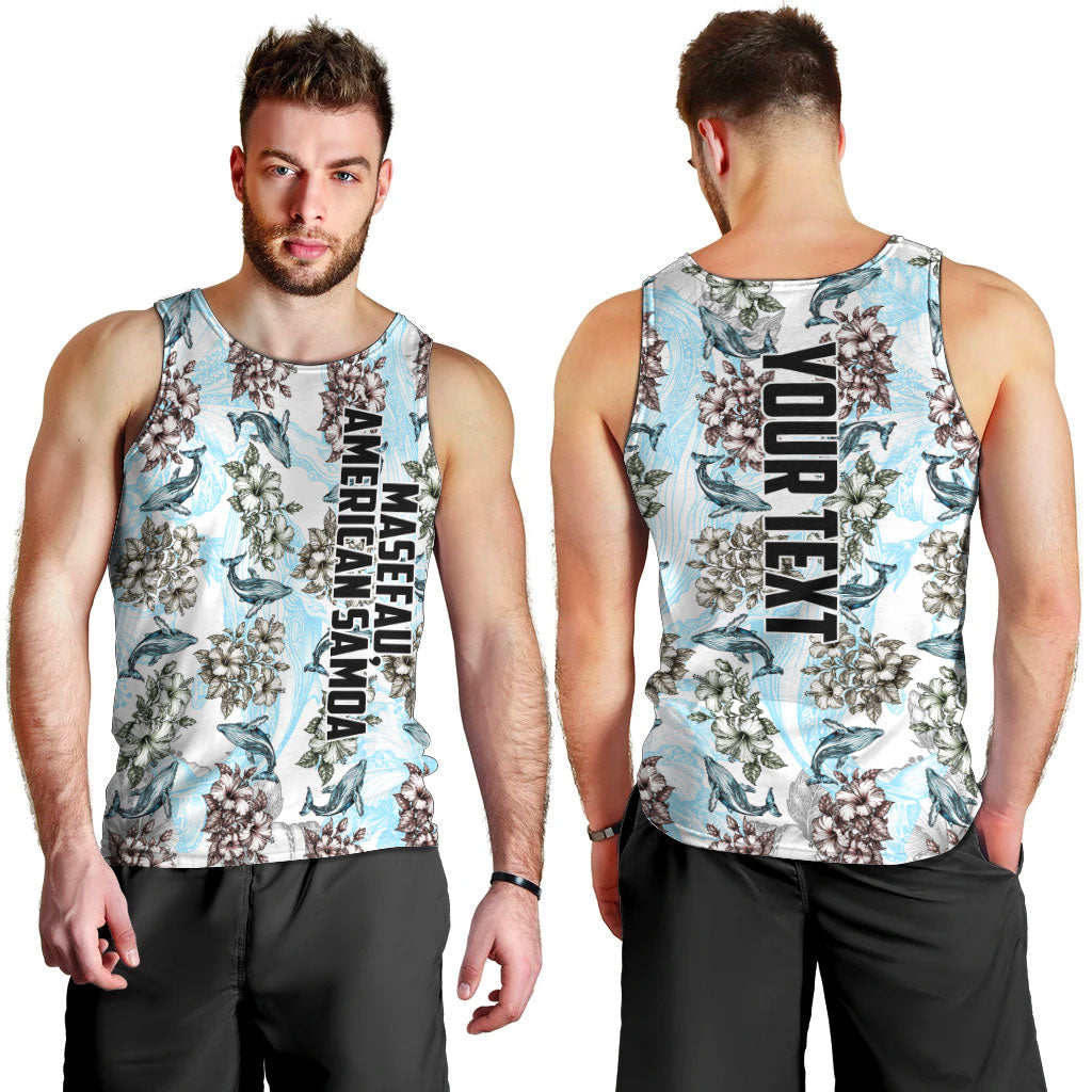 Personalized Masefau American Samoa Men Tank Top Vintage Whale Hibiscus Ocean Waves