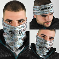 Personalized Masefau American Samoa Neck Gaiter Vintage Whale Hibiscus Ocean Waves