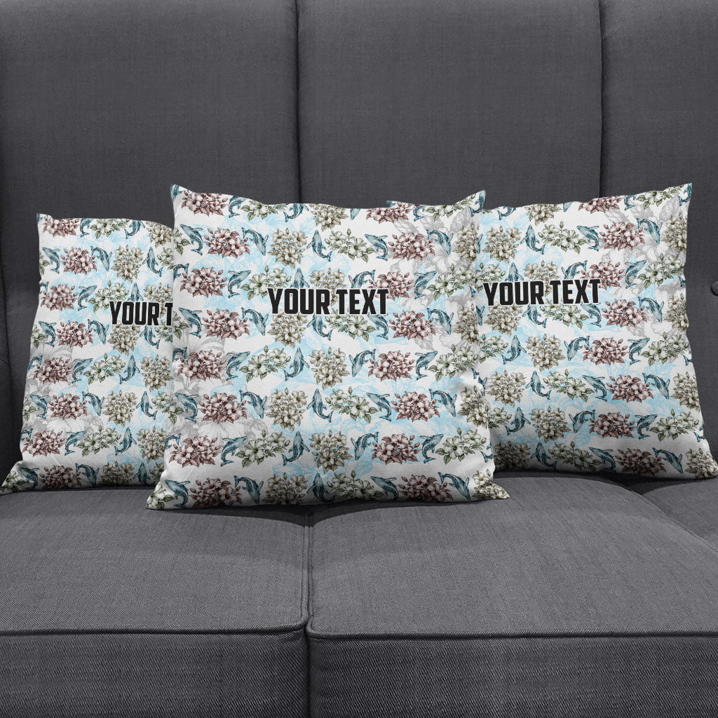 Personalized Masefau American Samoa Pillow Cover Vintage Whale Hibiscus Ocean Waves