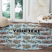Personalized Masefau American Samoa Round Carpet Vintage Whale Hibiscus Ocean Waves