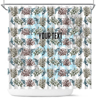 Personalized Masefau American Samoa Shower Curtain Vintage Whale Hibiscus Ocean Waves