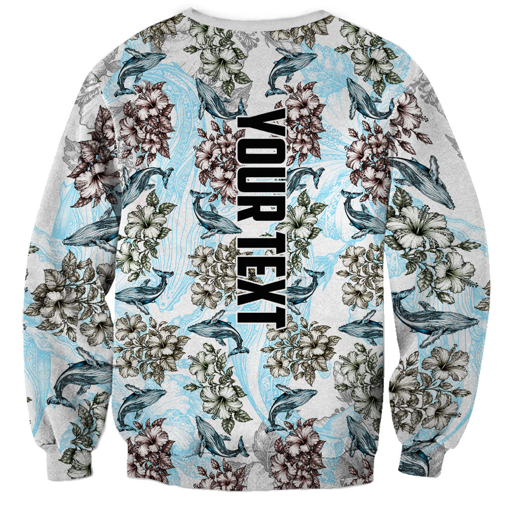 Personalized Masefau American Samoa Sweatshirt Vintage Whale Hibiscus Ocean Waves