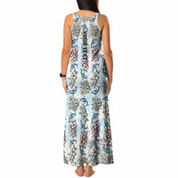Personalized Masefau American Samoa Tank Maxi Dress Vintage Whale Hibiscus Ocean Waves
