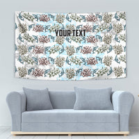 Personalized Masefau American Samoa Tapestry Vintage Whale Hibiscus Ocean Waves