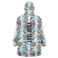 Personalized Masefau American Samoa Wearable Blanket Hoodie Vintage Whale Hibiscus Ocean Waves