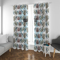 Personalized Masefau American Samoa Window Curtain Vintage Whale Hibiscus Ocean Waves
