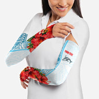 Personalized American Samoa Masefau Arm Sleeves Hibiscus Tropical Floral Whale Polynesian Tribal Pattern