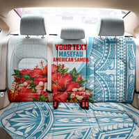 Personalized American Samoa Masefau Back Car Seat Cover Hibiscus Tropical Floral Whale Polynesian Tribal Pattern
