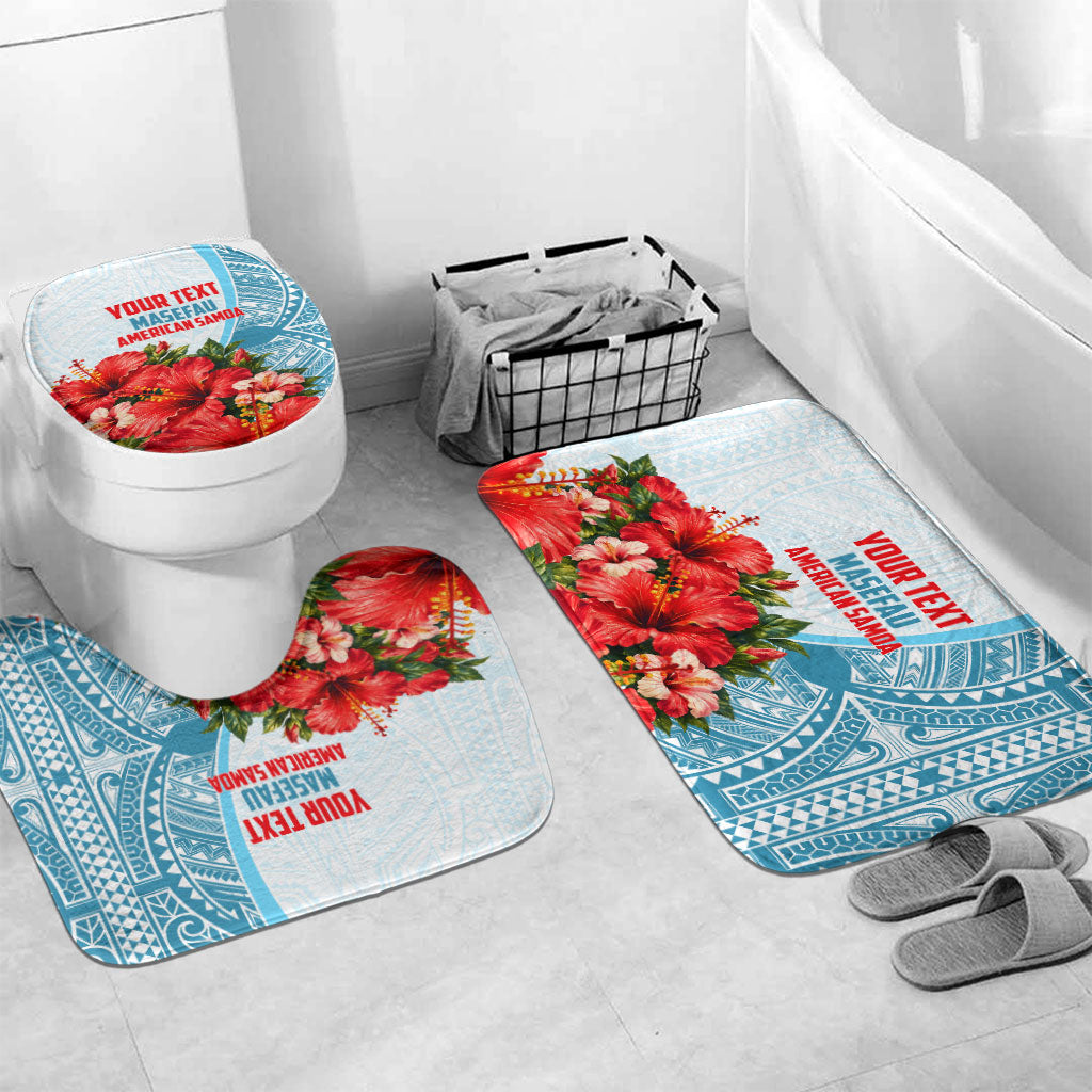 Personalized American Samoa Masefau Bathroom Set Hibiscus Tropical Floral Whale Polynesian Tribal Pattern