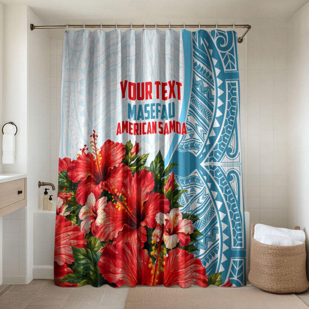 Personalized American Samoa Masefau Bathroom Set Hibiscus Tropical Floral Whale Polynesian Tribal Pattern