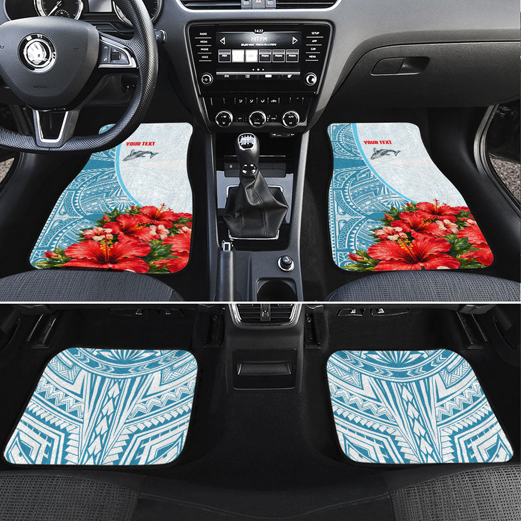 Personalized American Samoa Masefau Car Mats Hibiscus Tropical Floral Whale Polynesian Tribal Pattern