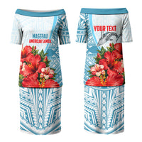 Personalized American Samoa Masefau Family Matching Puletasi and Hawaiian Shirt Hibiscus Tropical Floral Whale Polynesian Tribal Pattern