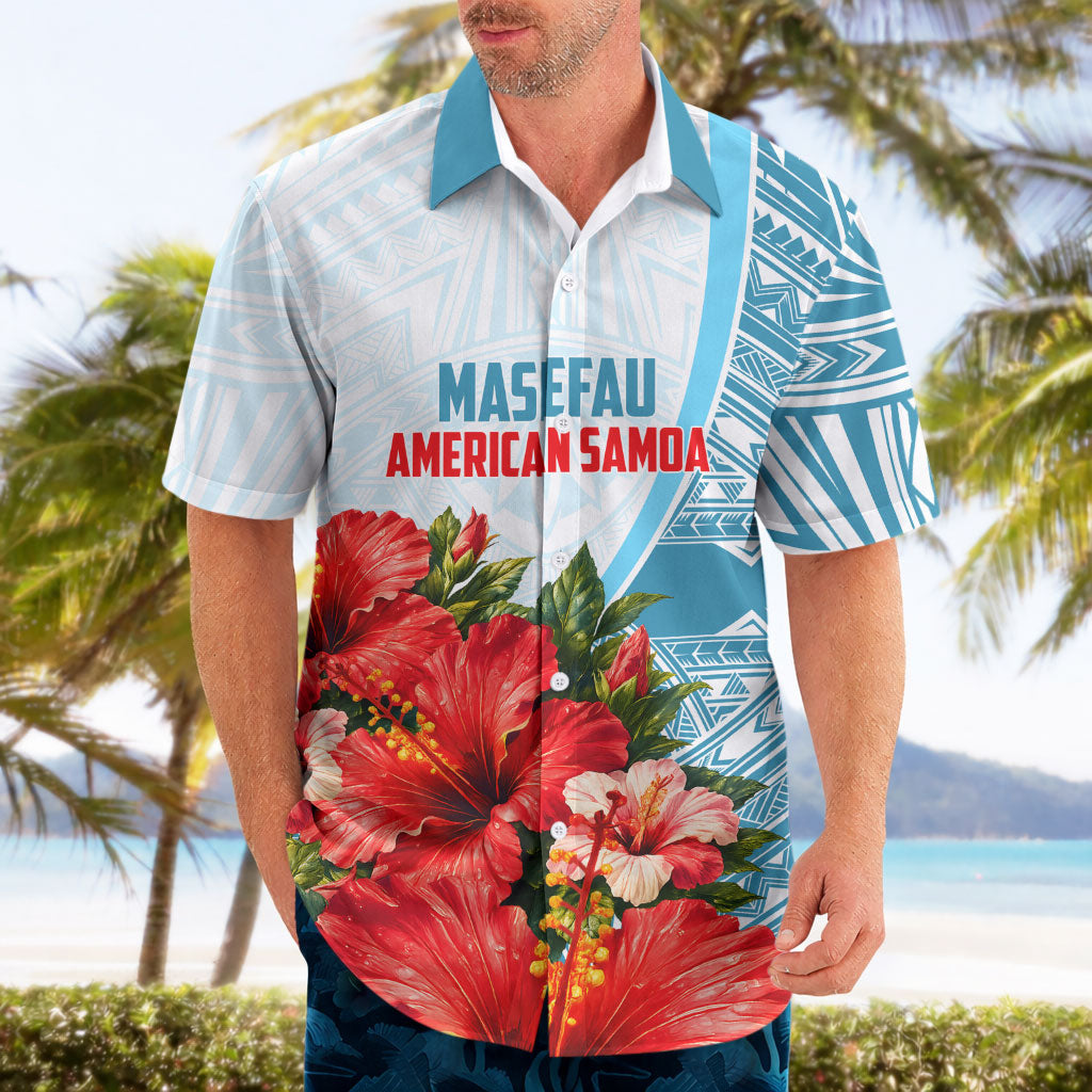 Personalized American Samoa Masefau Hawaiian Shirt Hibiscus Tropical Floral Whale Polynesian Tribal Pattern