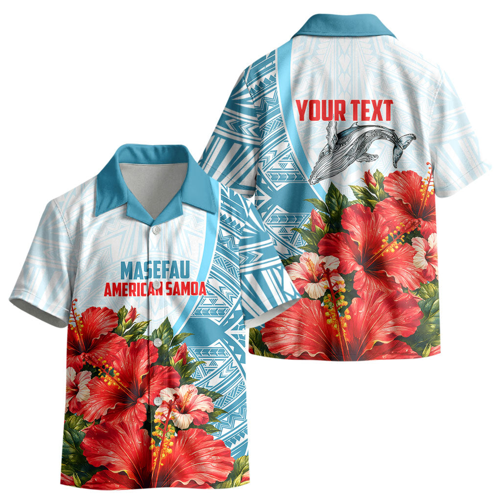Personalized American Samoa Masefau Kid Hawaiian Shirt Hibiscus Tropical Floral Whale Polynesian Tribal Pattern