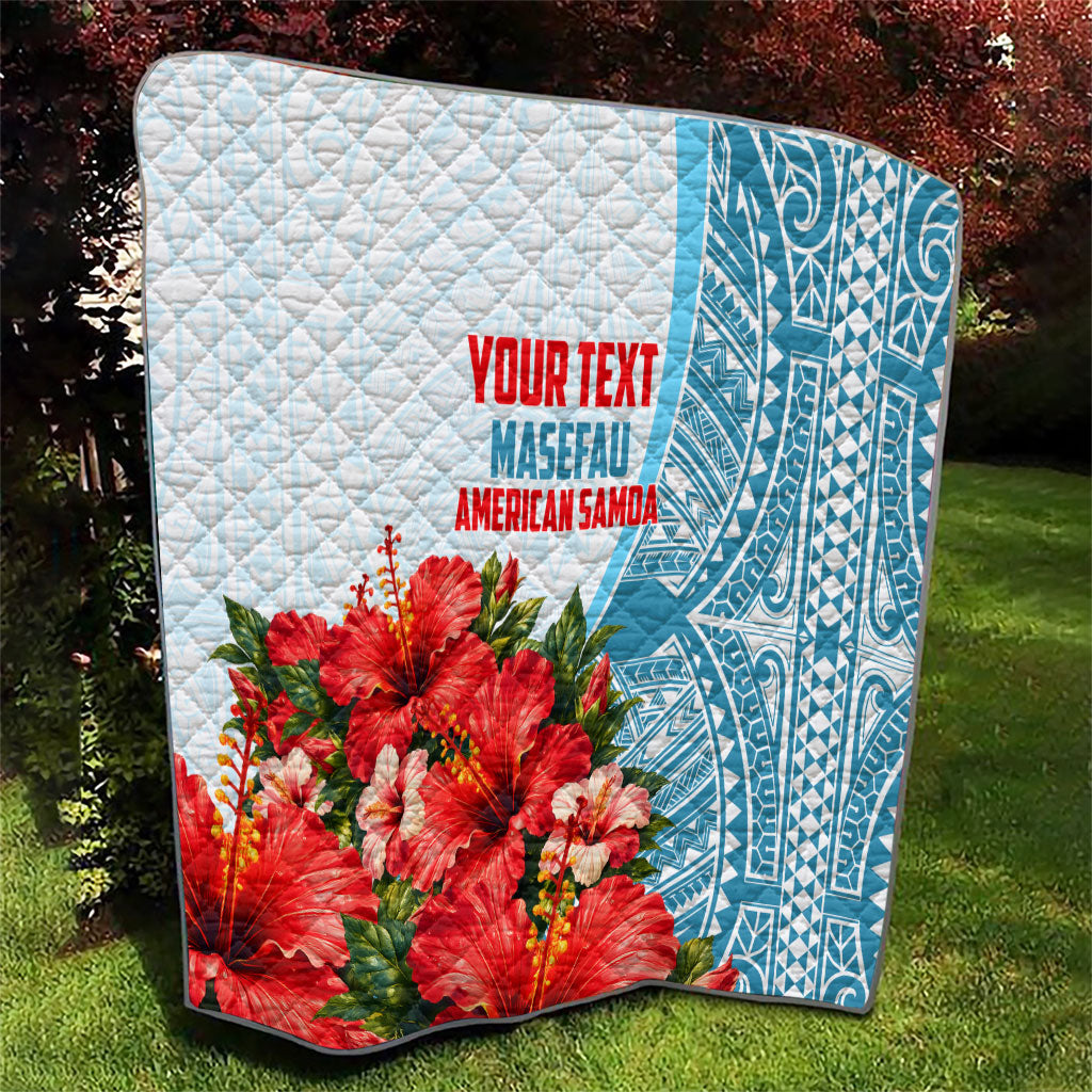Personalized American Samoa Masefau Quilt Hibiscus Tropical Floral Whale Polynesian Tribal Pattern
