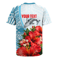 Personalized American Samoa Masefau Rugby Jersey Hibiscus Tropical Floral Whale Polynesian Tribal Pattern