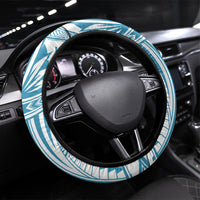 American Samoa Masefau Steering Wheel Cover Hibiscus Tropical Floral Whale Polynesian Tribal Pattern