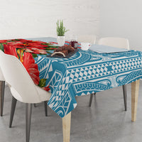 Personalized American Samoa Masefau Tablecloth Hibiscus Tropical Floral Whale Polynesian Tribal Pattern