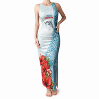 Personalized American Samoa Masefau Tank Maxi Dress Hibiscus Tropical Floral Whale Polynesian Tribal Pattern