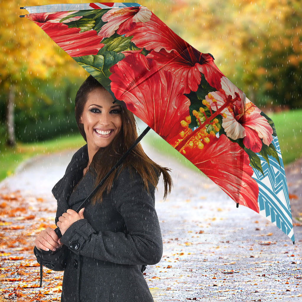 Personalized American Samoa Masefau Umbrella Hibiscus Tropical Floral Whale Polynesian Tribal Pattern