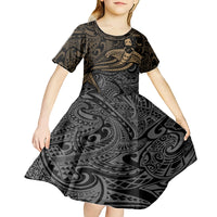 Polynesian Kid Short Sleeve Dress Hammerhead Shark Tribal Pattern TS04 - Polynesian Pride